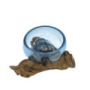 Mini bol bleu en verre Molton sur bois