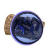 Mini bol bleu en verre Molton sur bois