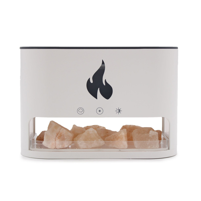 Diffuseur d'arômes Blaze - Chambre de sel de l'Himalaya - USB-C - Effet flamme (sel inclus)