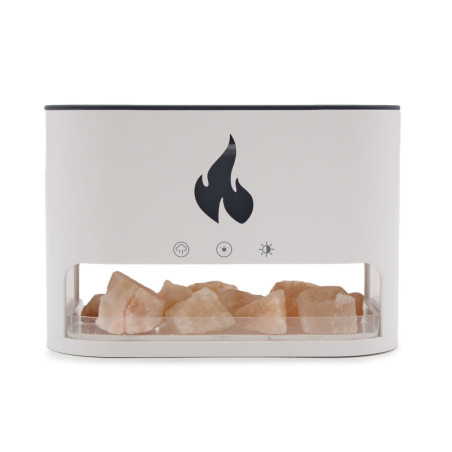 Diffuseur d'arômes Blaze - Chambre de sel de l'Himalaya - USB-C - Effet flamme (sel inclus)