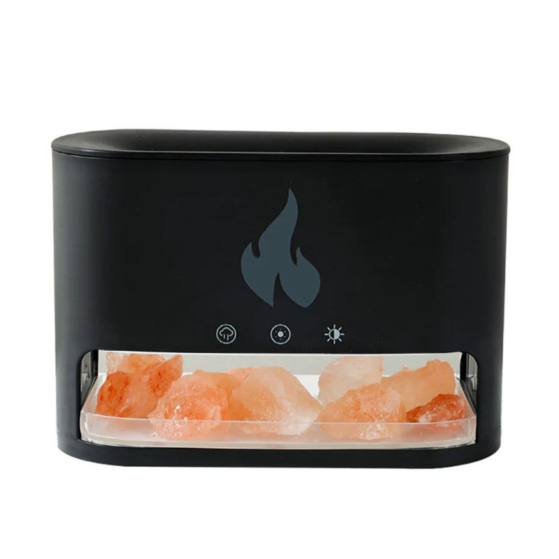 Diffuseur d'arômes Blaze - Chambre de sel de l'Himalaya - USB-C - Effet flamme (sel inclus)