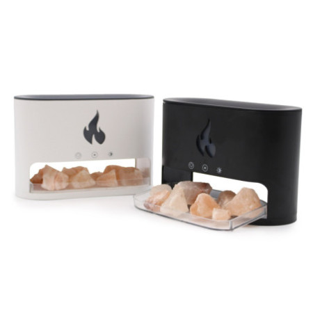 Diffuseur d'arômes Blaze - Chambre de sel de l'Himalaya - USB-C - Effet flamme (sel inclus)
