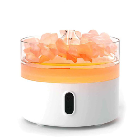 Diffuseur d'arômes au sel de l'Himalaya - Veilleuse - USB-C - Effet flamme (sel inclus)