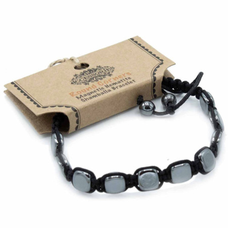 Bracelet Shamballa magnétique en hématite - Coins arrondis