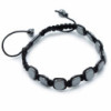 Bracelet Shamballa magnétique en hématite - Coins arrondis