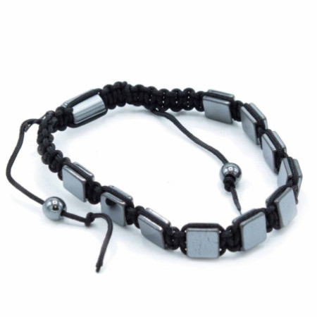 Bracelet Shamballa magnétique en hématite - Cubes plats