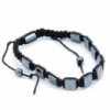 Bracelet Shamballa magnétique en hématite - Cubes plats