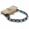 Bracelet Shamballa magnétique en hématite - Cuboïdes turquoise