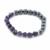 Bracelet en pierres précieuses à facettes - Améthyste magnétique