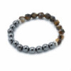 Bracelet en pierres précieuses à facettes - œil de tigre magnétique