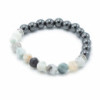 Bracelet en pierres précieuses à facettes - Jade de montagne magnétique
