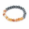 Bracelet en pierres précieuses à facettes - Cornaline magnétique