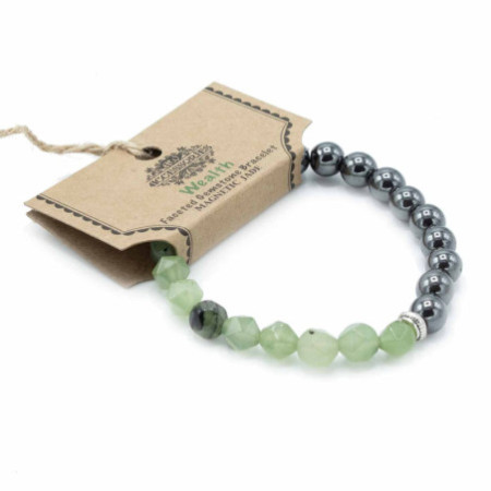 Bracelet en pierres précieuses à facettes - Jade magnétique