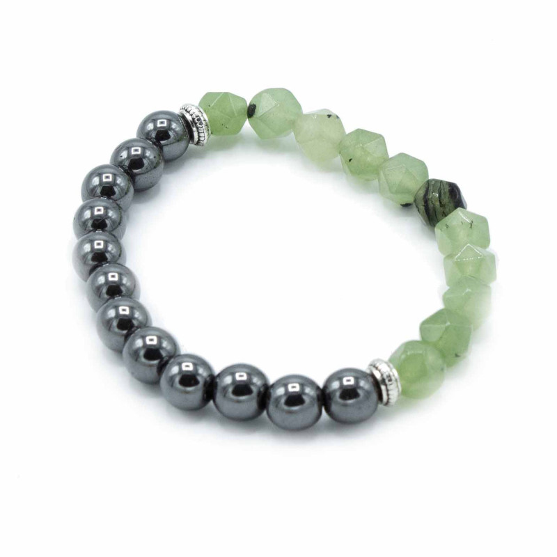 Bracelet en pierres précieuses à facettes - Jade magnétique