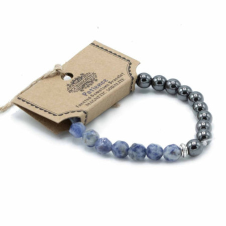Bracelet en pierres précieuses à facettes - Sodalite magnétique
