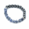 Bracelet en pierres précieuses à facettes - Sodalite magnétique