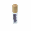 Flacon roller 5 ml en pierre Améthyste - bouchon bois