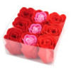 Lot de 9 fleurs de savon - Roses rouges