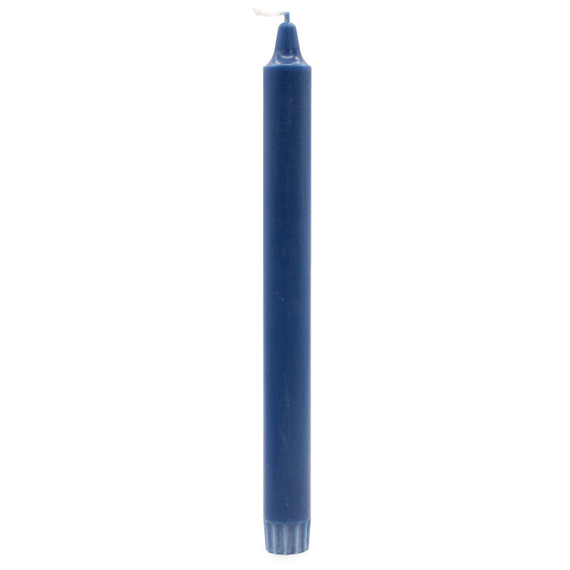 Bougie de table en cire naturelle pure 25 x 2,3 cm - Bleu