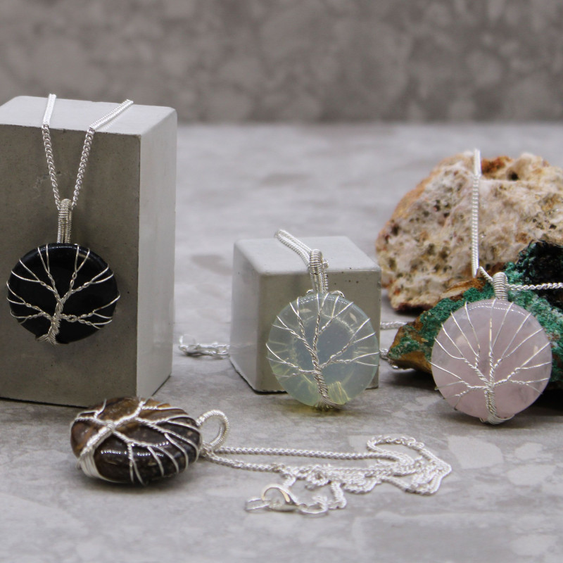 Collier Arbre de Vie en Pierres Précieuses - Améthyste