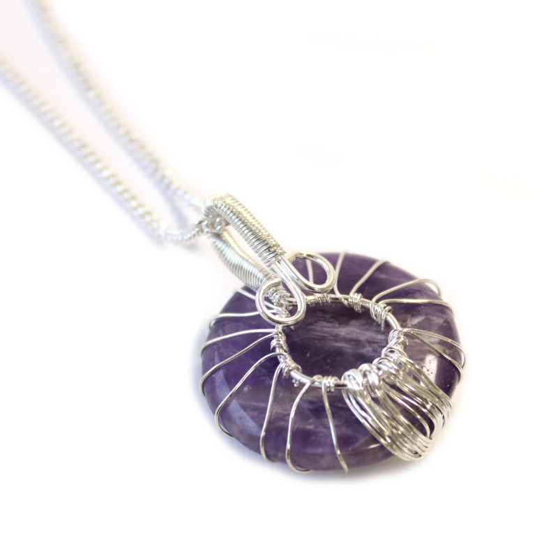 Collier Arbre de Vie en Pierres Précieuses - Améthyste