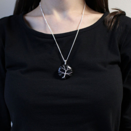 Collier Arbre de Vie en Pierres Précieuses - Onyx Noir