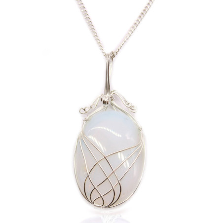 Collier de pierres précieuses enroulées en spirale - Opalite