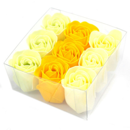Lot de 9 fleurs de savon - Roses printanières