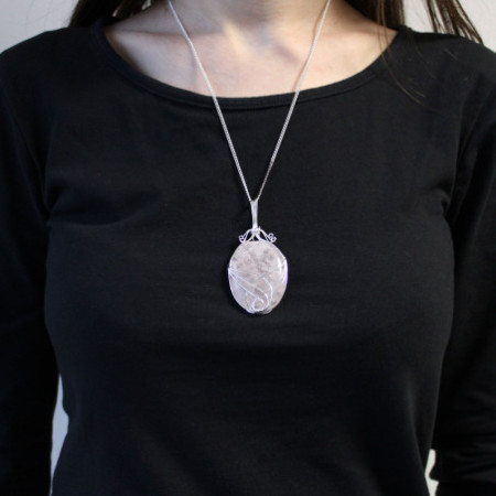 Collier de pierres précieuses enroulées en spirale - Opalite