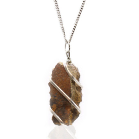 Collier en pierres précieuses enveloppées en cascade - œil de tigre brut
