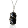 Collier en pierres précieuses enveloppées en cascade - Onyx noir brut