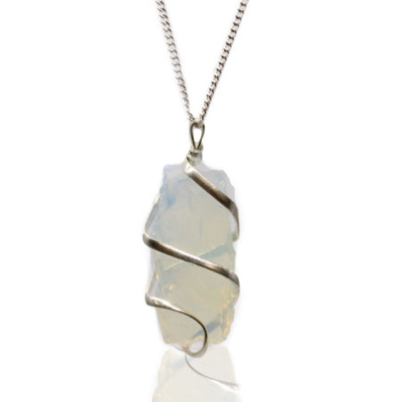 Collier enroulé en cascade - Opalite brute