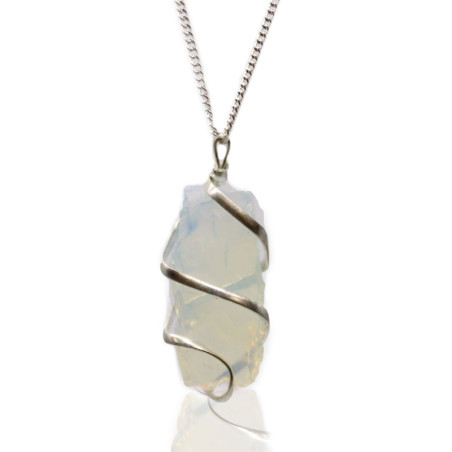 Collier enroulé en cascade - Opalite brute
