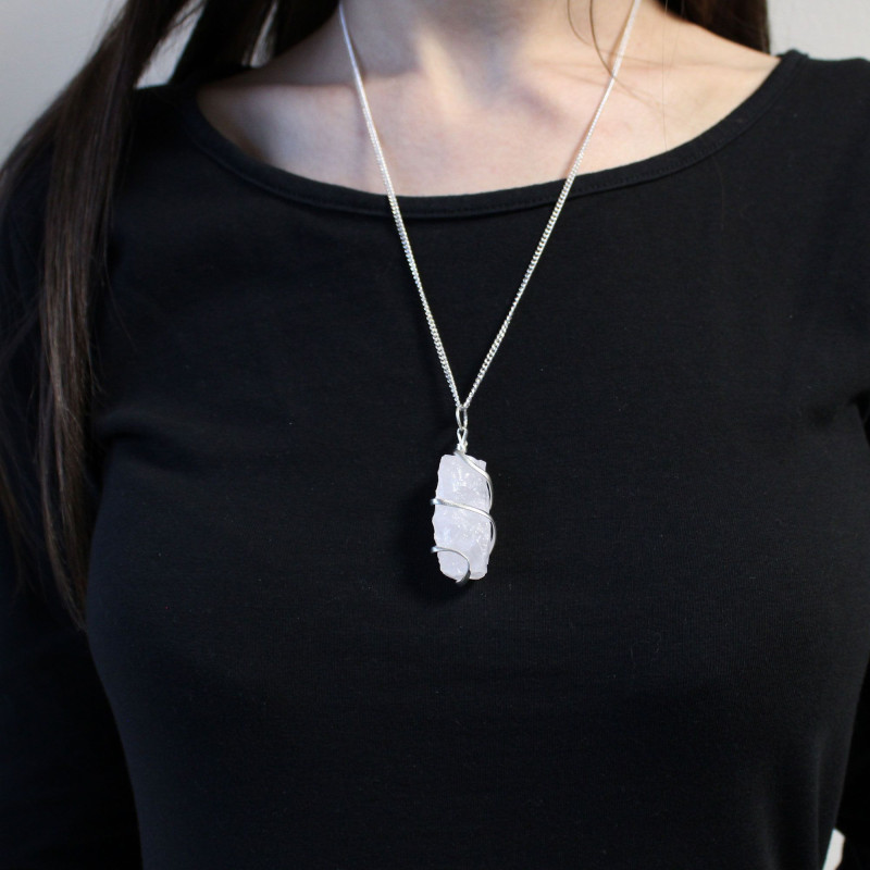 Collier enroulé en cascade - Opalite brute