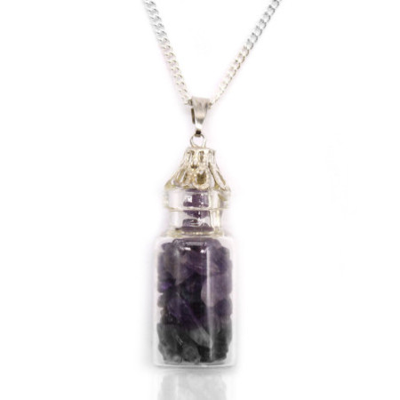 Collier de pierres précieuses en bouteille - Améthyste