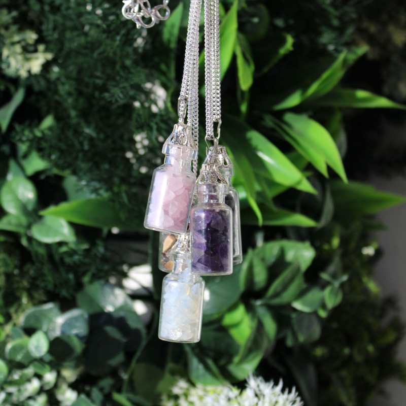 Collier de pierres précieuses en bouteille - Onyx noir