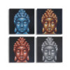 Lot de 4 têtes de Bouddha Sable Détail 40x40cm