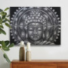 Brocart Mandala Bouddha Gris Détail 30x40cm x 4