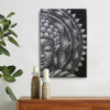 Mandala Demi-Bouddha Gris 60x80cm