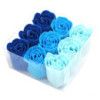 Lot de 9 fleurs de savon - Roses de mariage bleues