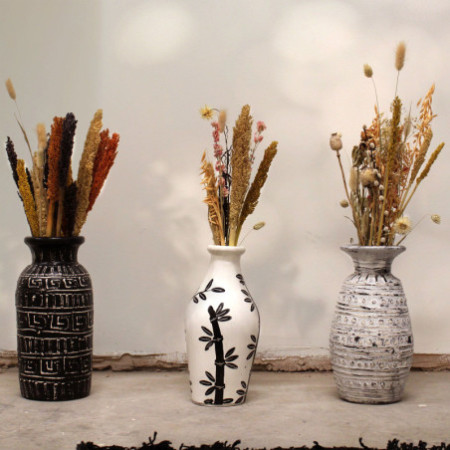 Vase en forme de bambou - Naturel