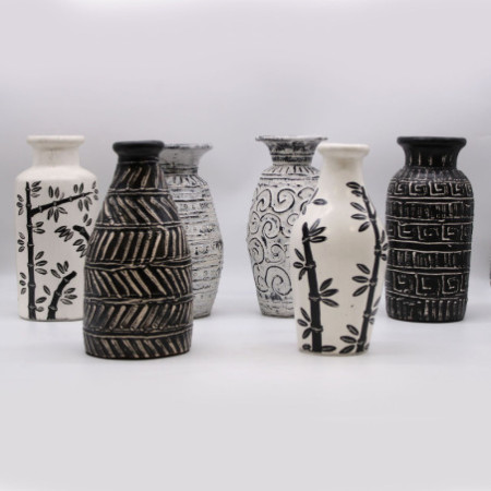 Vase en forme de bambou - Naturel