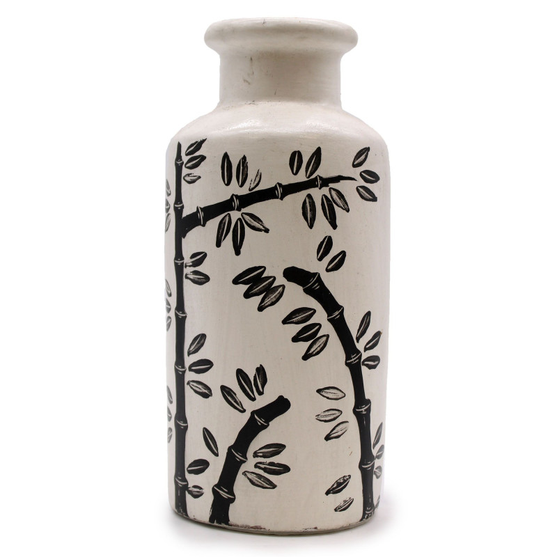 Vase droit à motif bambou - Naturel