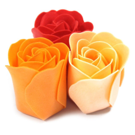 Coffret de 9 savons à fleurs - Roses pêche
