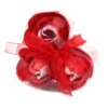 Coffret 3 savons en forme de cœur - Roses rouges