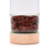 Bouteille infuseur à thé en cristal - Or rose - Jaspe rouge