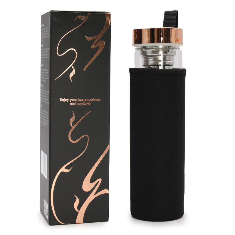 Bouteille infuseur à thé en cristal - Or rose - Onyx