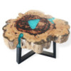 Table basse en tamarin et résine - Aqua