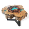 Table basse en tamarin et résine - Aqua