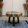 Table basse en tamarin et résine - Aqua
